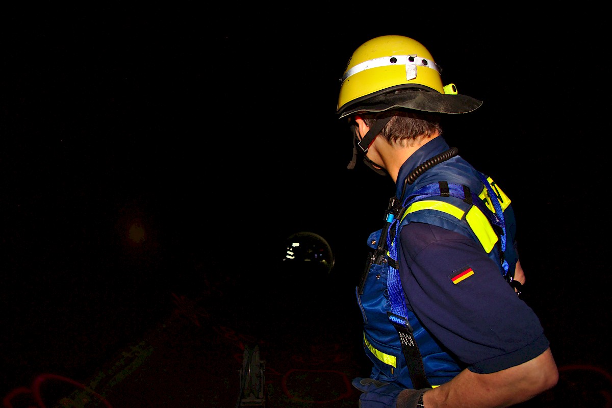 Gemeinschaftsübung von THW Lohr und Feuerwehr am Oberbecken