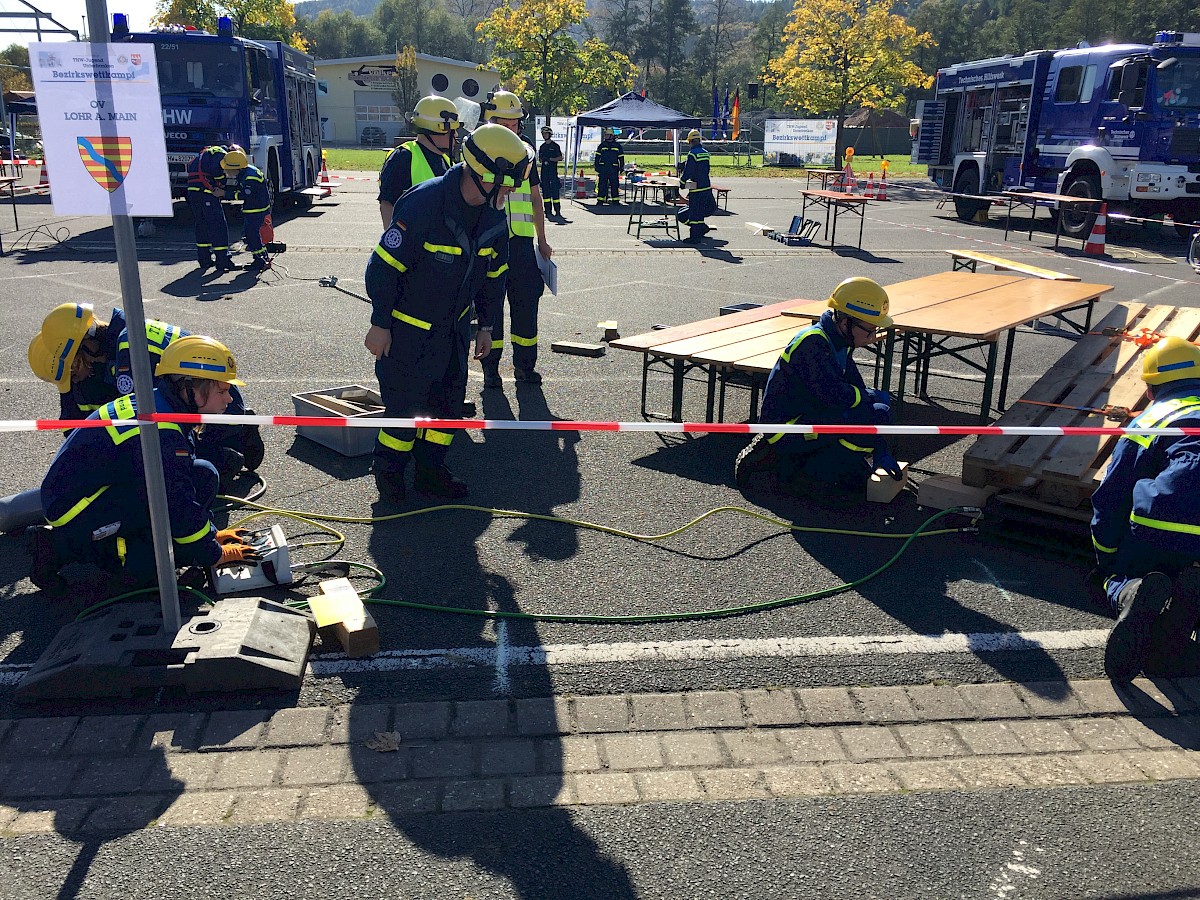 Spannenden Aufgaben stellte sich die THW Jugend aus Lohr beim Bezirksjugendwettkampf