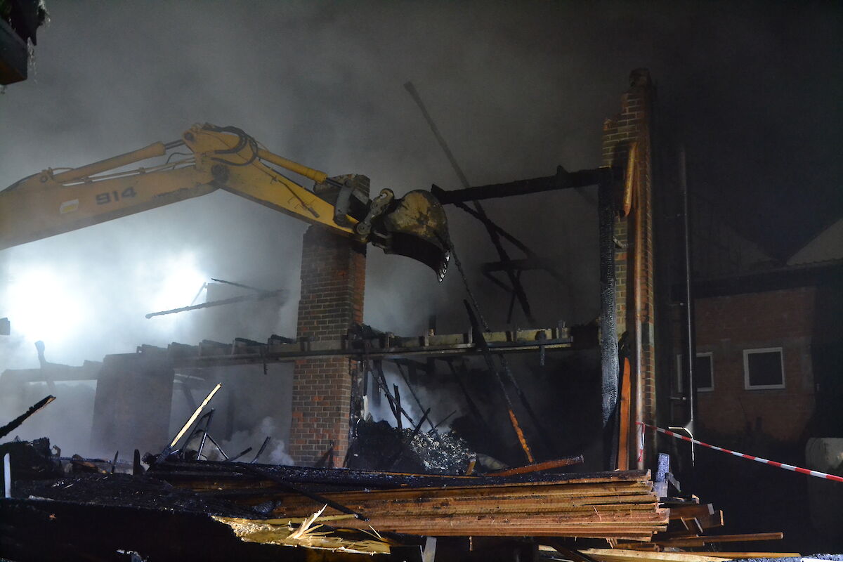 Alarm für das THW Lohr - Unterstützung bei Brand im Sägewerk