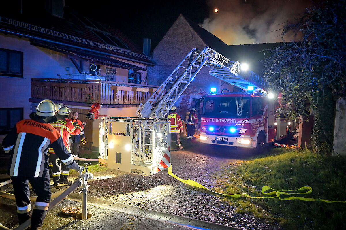 Alarm für das THW Lohr - Unterstützung bei Brand im Sägewerk