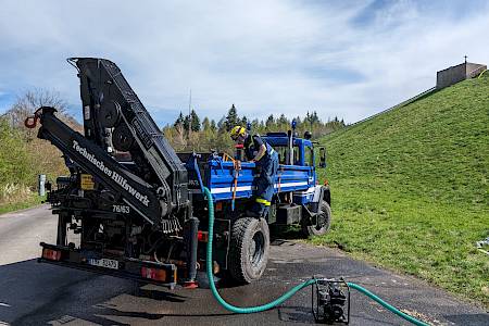 Wassertransport für Waldbrandübung